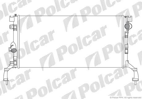 603908-1 Polcar Радиатор охолодження двигуна RENAULT LAGUNA III 1.5D/2.0D 10.07-