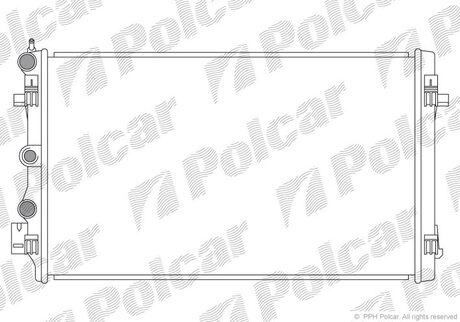 673208-1 Polcar Радiатор двигуна VW Skoda 1.0-1.4 TSI 2007-