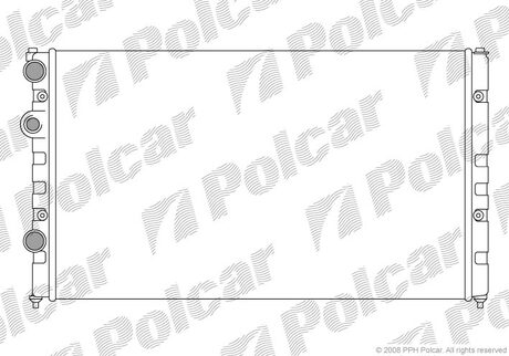 9524088 Polcar Основний радиатор Seat Cordoba 1.8, 2.0 93-99, Ibiza 1.6, 2.0 95-// VW Caddy II 1.9d 95-04, Polo 1.6i,1.9d 95-01
