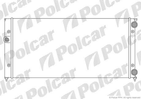 953808B4 Polcar Основний радиатор Vw Golf III, Vento 1.6-2.0 11.91-09.02