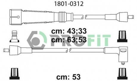 18010312 PROFIT Комплект кабелів високовольтних