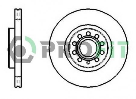 50101305 PROFIT Диск тормозной SKODA OCTAVIA A5 04-, SUPERB 02-08, VW GOLF V, VI 03-, CADDY 04-, PASSAT 05- FRONT