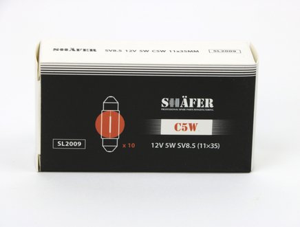 SL2009 SHAFER Лампа накаливания 12V 5W C5W SV8.5 (11?35)