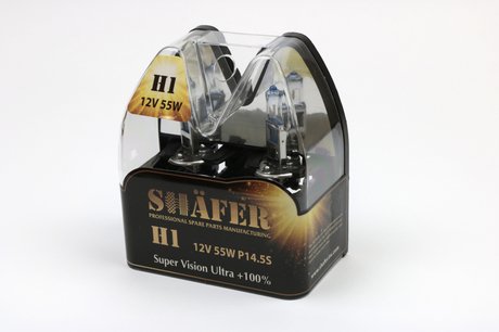 SL3001 SHAFER Лампа галогеновая H1 12V55W P14.5S Super Vision Ultra +100%