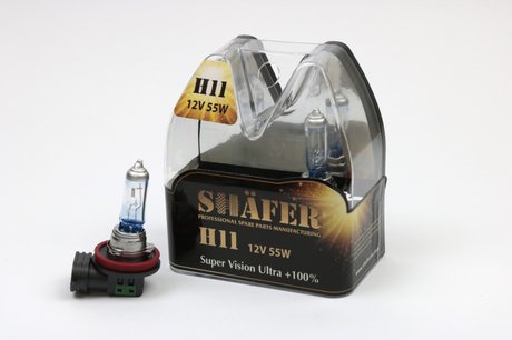 SL3011 SHAFER Лампа галогеновая H11 12V55W Super Vision Ultra +100%