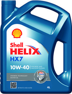 550040289 SHELL Смазка двигуна Shell Helix HX7 10W40 4L