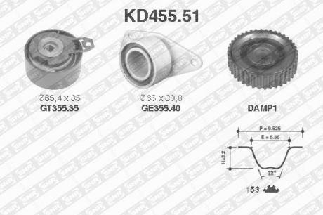 KD455.51 SNR NTN Ремонтний комплект для заміни паса газорозподільчого механізму