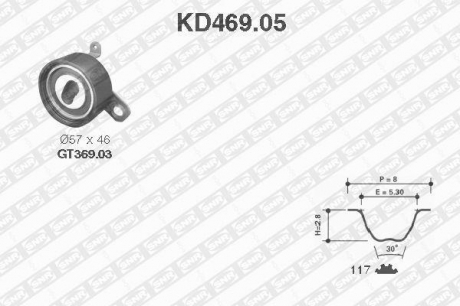 KD469.05 SNR NTN Ремонтний комплект для заміни паса газорозподільчого механізму