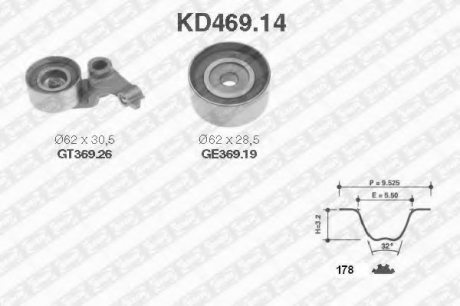KD469.14 SNR NTN Ремонтний комплект для заміни паса газорозподільчого механізму
