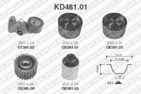 KD481.01 SNR NTN Ремонтний комплект для заміни паса газорозподільчого механізму