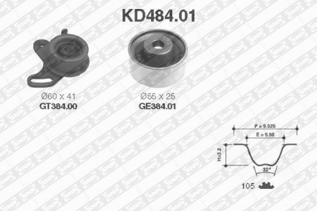 KD484.01 SNR NTN Ремонтний комплект для заміни паса газорозподільчого механізму