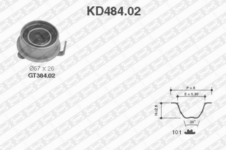 KD484.02 SNR NTN Ремонтний комплект для заміни паса газорозподільчого механізму