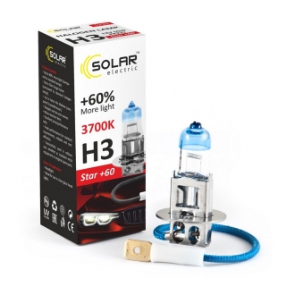 1233 Solar Галогеновая лампа Solar H3 12V 55W PK22s Starlight +60% (1233)