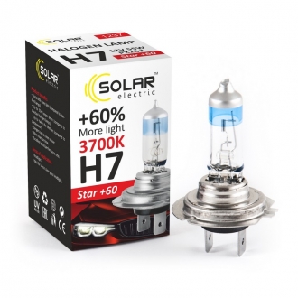 1237 Solar Галогеновая лампа Solar H7 12V 55W PX26d Starlight +60% (1237)