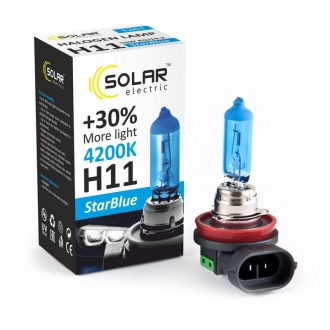 1281 Solar Галогеновая лампа Solar H11 12V 55W PGJ19-2 StarBlue 4200K (1281_H)