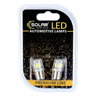 SL1335 Solar Светодиодные LED автолампы SOLAR Premium Line 12V T8.5 BA9s 9SMD 5730 white блистер 2шт (SL1335)