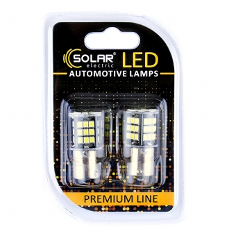 SL1389 Solar Светодиодные LED автолампы SOLAR Premium Line 12V S25 BA15s 48SMD 2835 CANBUS white блистер 2шт (SL1389)