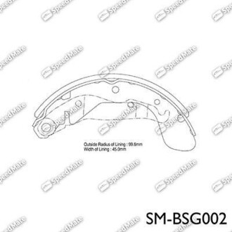 Колодки гальмівні барабанні DAEWOO NEXIA, CIELO, LANOS, ESPERO (, Korea) Speedmate SM-BSG002