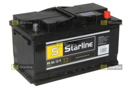 BASL80P STARLINE Аккумулятор STARLINE, R"+" 80Ah, En740 (315 x 175 x 175) правый "+",B13 производство ЧЕХИЯ