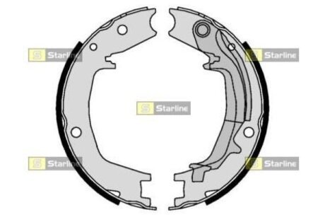 BC 01062 STARLINE Тормозные колодки барабанные, к-кт. (стояночный тормоз).