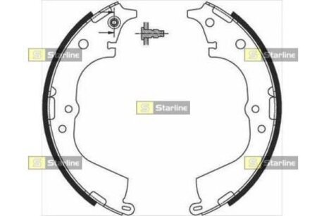 BC 07225 STARLINE Тормозные колодки барабанные, к-кт.