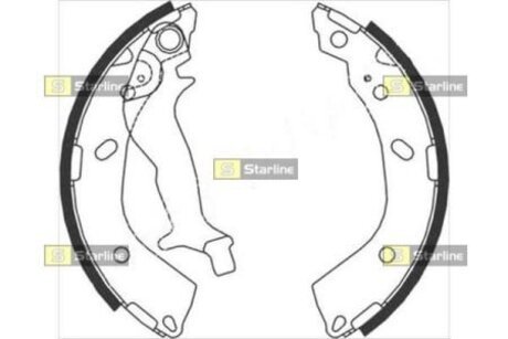 BC 08760 STARLINE Тормозные колодки барабанные, к-кт.