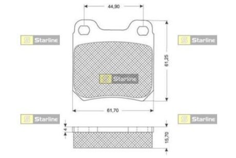 BD S042 STARLINE Колодки тормозные дисковые, к-кт.