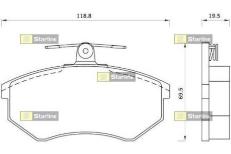 BD S043 STARLINE Колодки тормозные дисковые, к-кт.