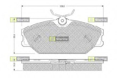 BDS084 STARLINE Колодки тормозные дисковые, к-т.