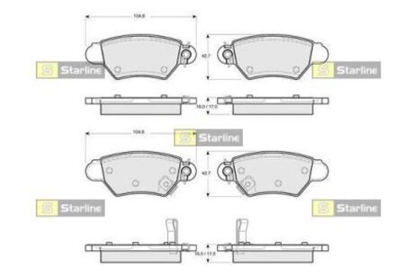 BD S098 STARLINE Колодки тормозные дисковые, к-кт.