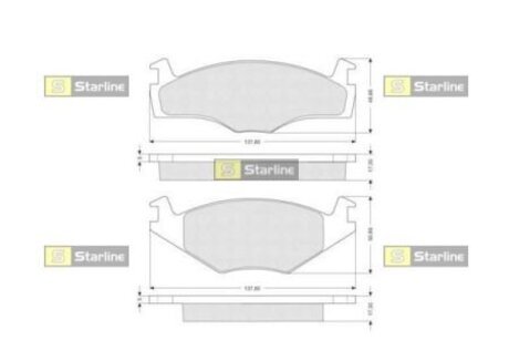 BD S100 STARLINE Колодки тормозные дисковые, к-кт.