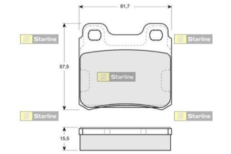 BD S103 STARLINE Колодки тормозные дисковые, к-кт.