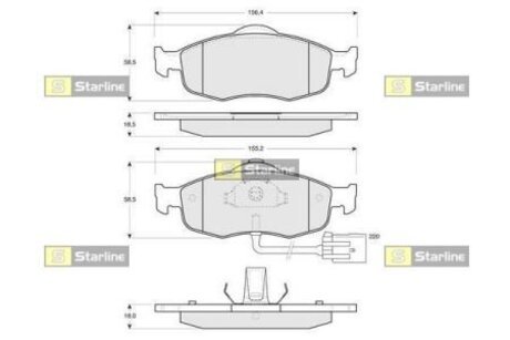 BD S105 STARLINE Колодки тормозные дисковые, к-кт.