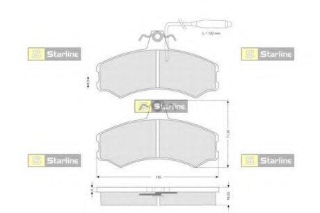 BD S108 STARLINE Колодки тормозные дисковые, к-кт.