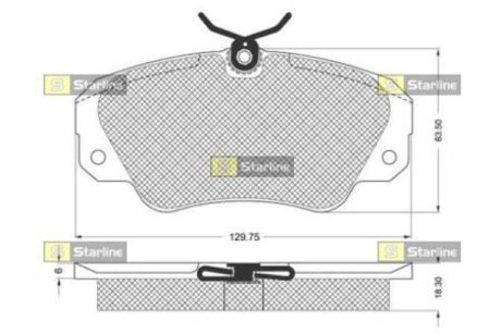 BD S121 STARLINE Колодки тормозные дисковые, к-кт.