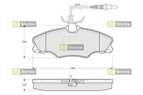 BD S128 STARLINE Колодки тормозные дисковые, к-кт.