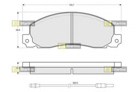 BD S146 STARLINE Колодки тормозные дисковые, к-кт.