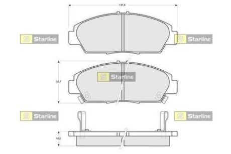 BD S160 STARLINE Колодки тормозные дисковые, к-кт.