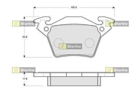 BD S165 STARLINE Колодки тормозные дисковые, к-кт.