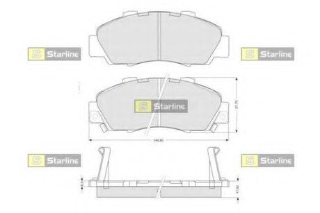 BD S214 STARLINE Колодки тормозные дисковые, к-кт.