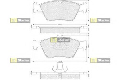 BDS227 STARLINE Колодки тормозные, дискові (набір)