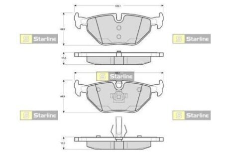 BD S270 STARLINE Колодки тормозные дисковые, к-кт.