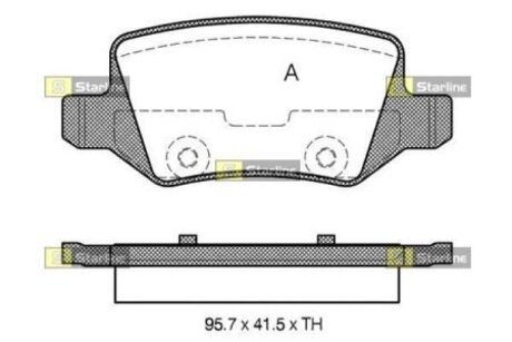 BD S302 STARLINE Колодки тормозные дисковые, к-кт.