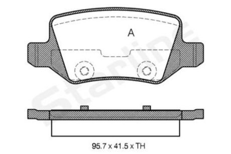 Колодки тормозные дисковые, к-кт. STARLINE BD S302