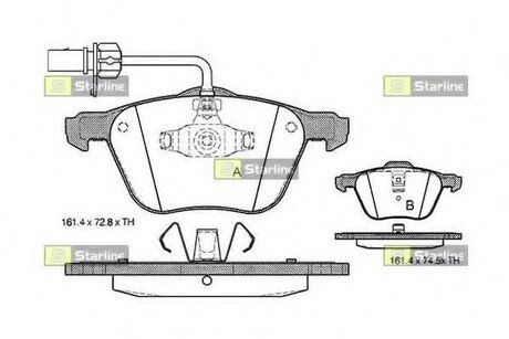 BD S312 STARLINE Колодки тормозные дисковые, к-кт.