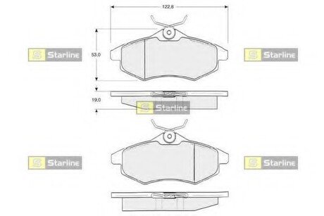 BD S319 STARLINE Колодки тормозные дисковые, к-кт.