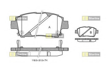 BD S321 STARLINE Колодки тормозные дисковые, к-кт.