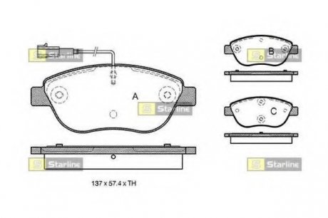 BD S324 STARLINE Колодки тормозные дисковые, комплект