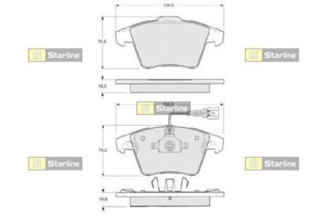 BD S325 STARLINE Колодки тормозные дисковые, к-кт.