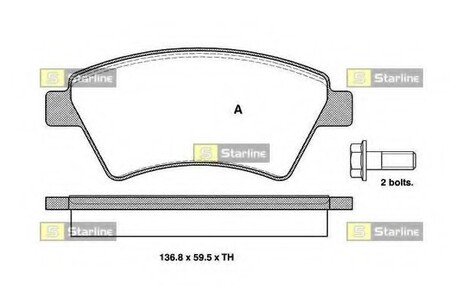 BD S329 STARLINE Колодки тормозные дисковые, к-кт.